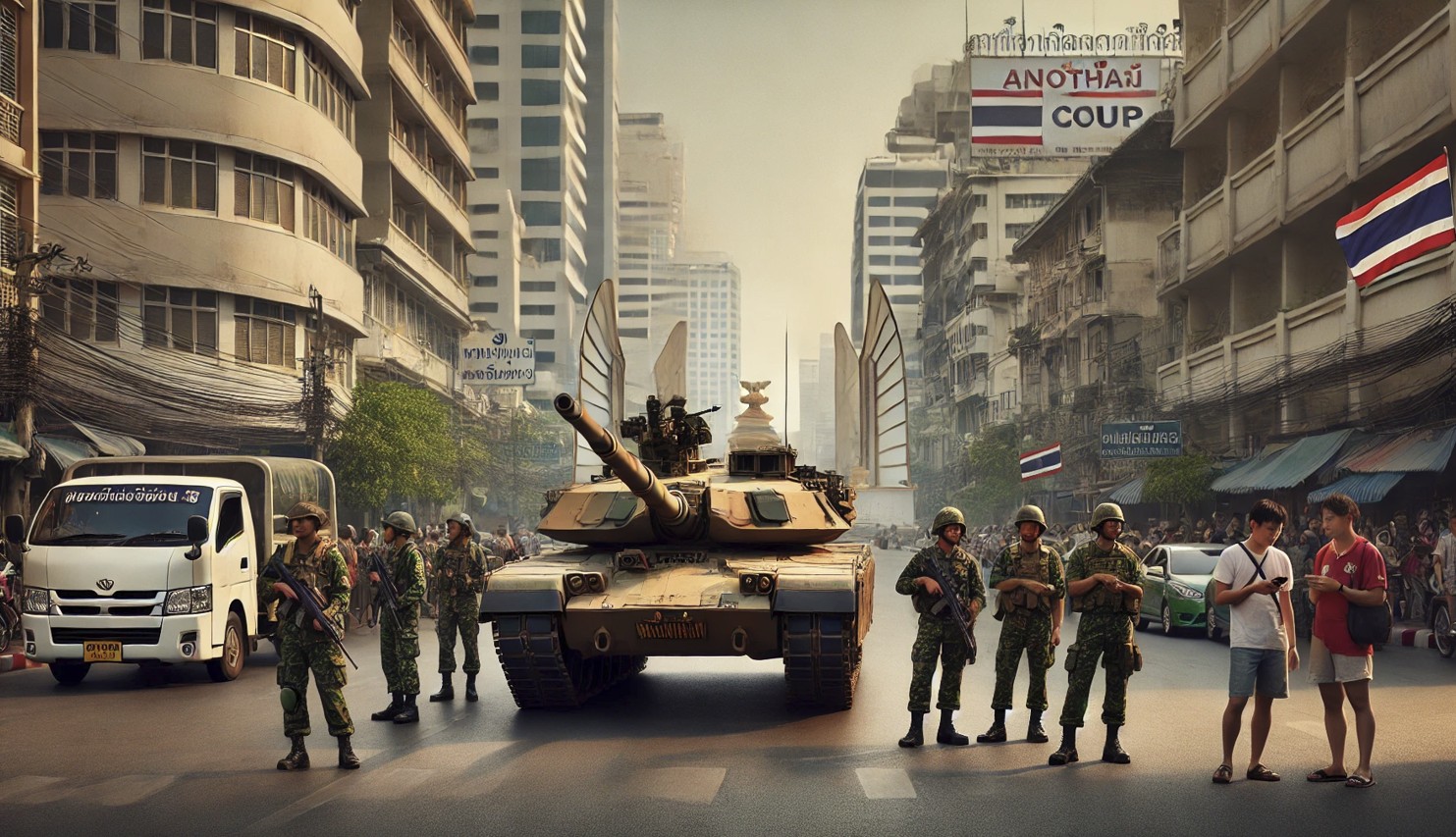 Militärpräsenz ohne Gewalt – Bangkok während des Putsches 2014
